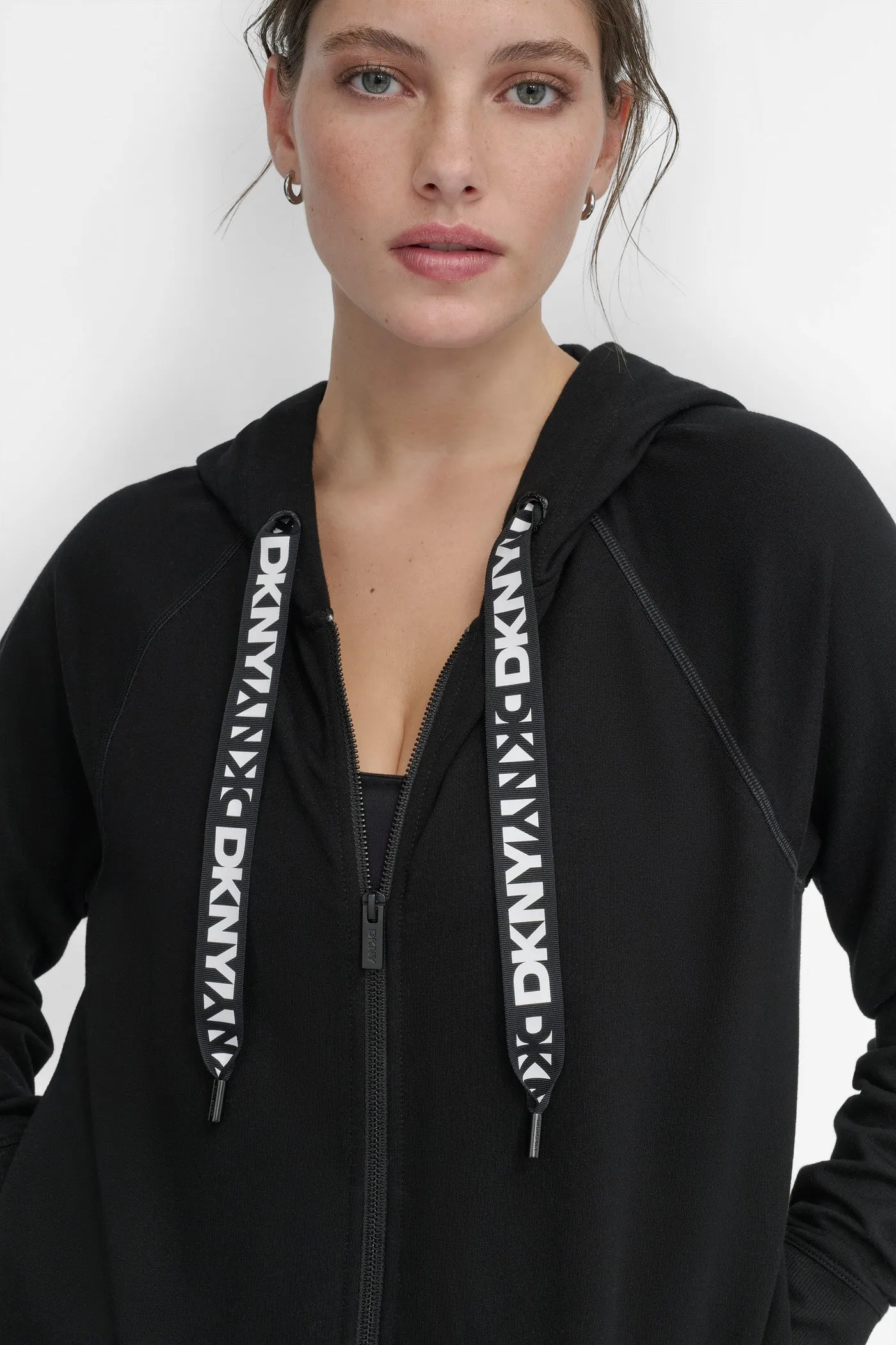 TWO-TONE LOGO DRAWSTRING HOODIE sold by DKNY product image thumbnail 5