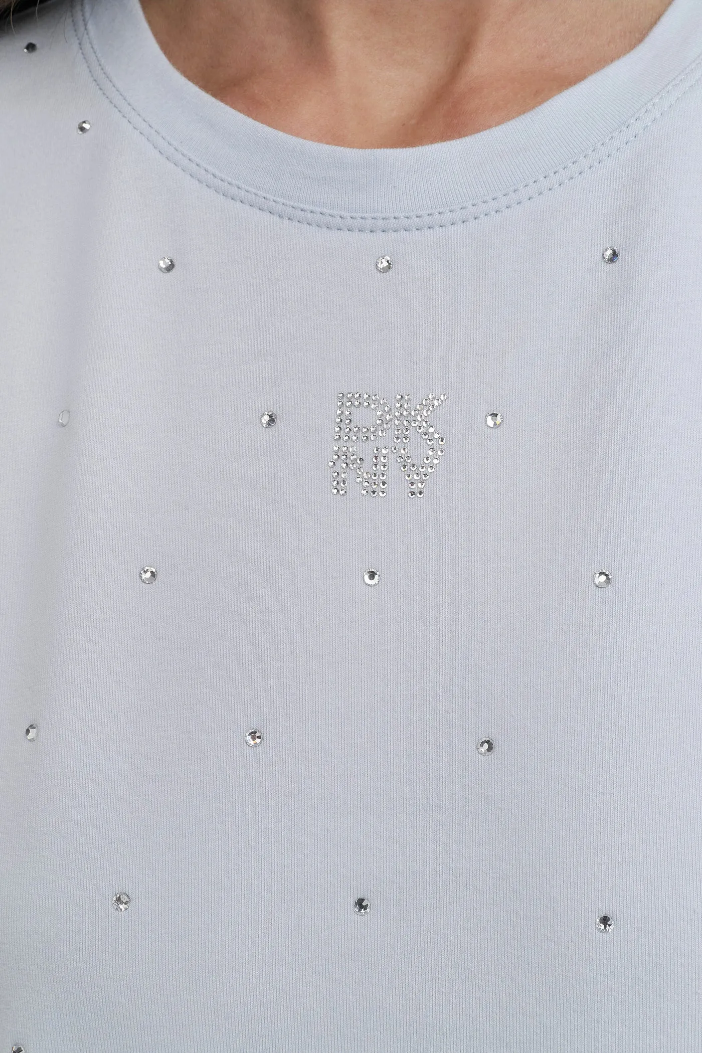 CRYSTAL EMBELLISHED LOGO TEE sold by DKNY product image thumbnail 4