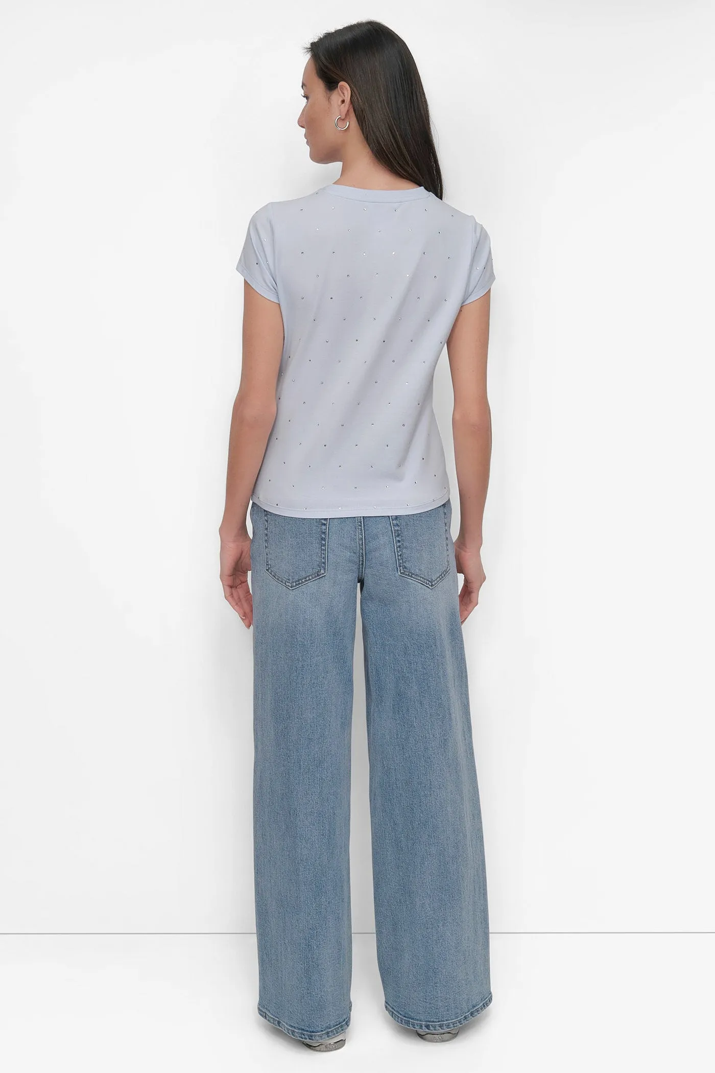 CRYSTAL EMBELLISHED LOGO TEE sold by DKNY product image thumbnail 2