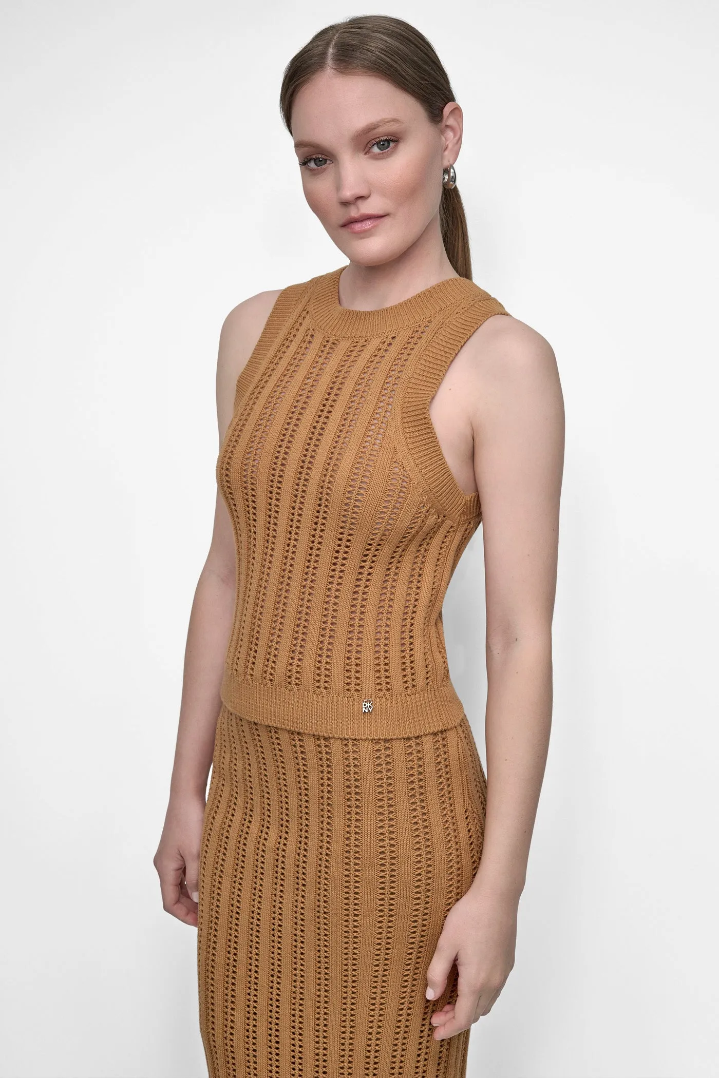 CABLE POINTELLE STITCH TANK sold by DKNY product image thumbnail 3