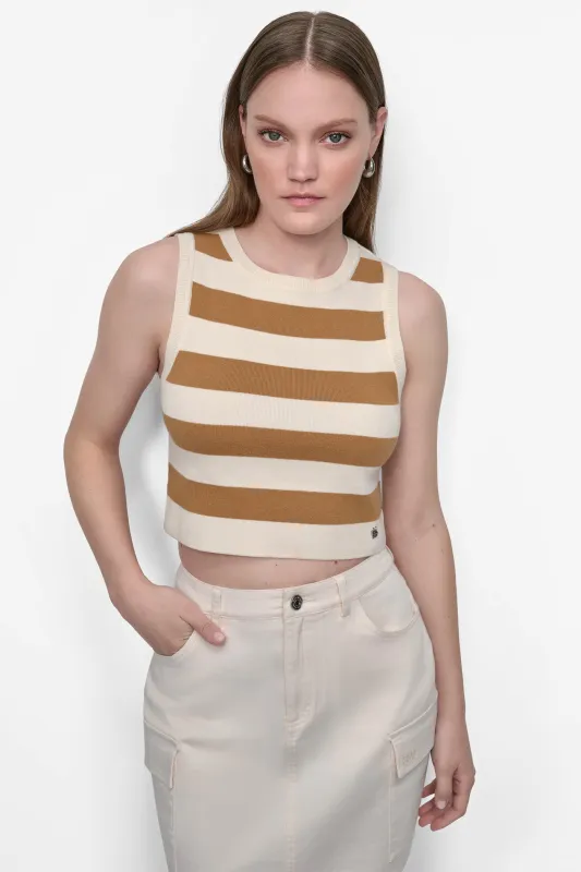 CROPPED JACQUARD SWEATER sold by DKNY