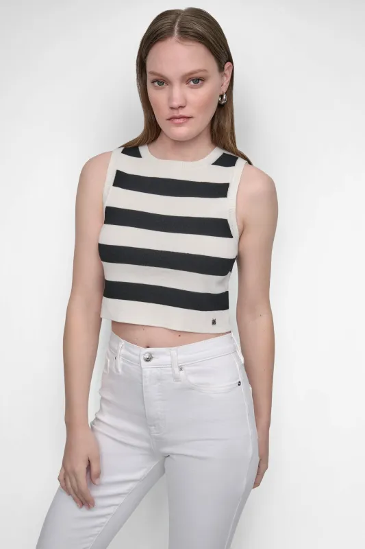 CROPPED JACQUARD SWEATER sold by DKNY