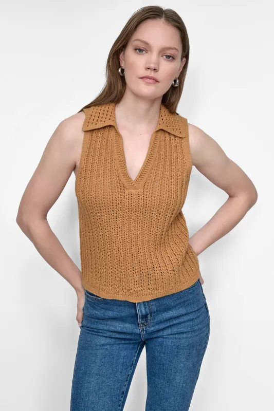 OPEN-KNIT POLO sold by DKNY