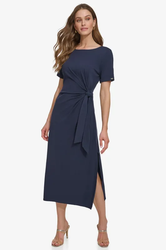 SIDE TIE MIDI DRESS sold by DKNY