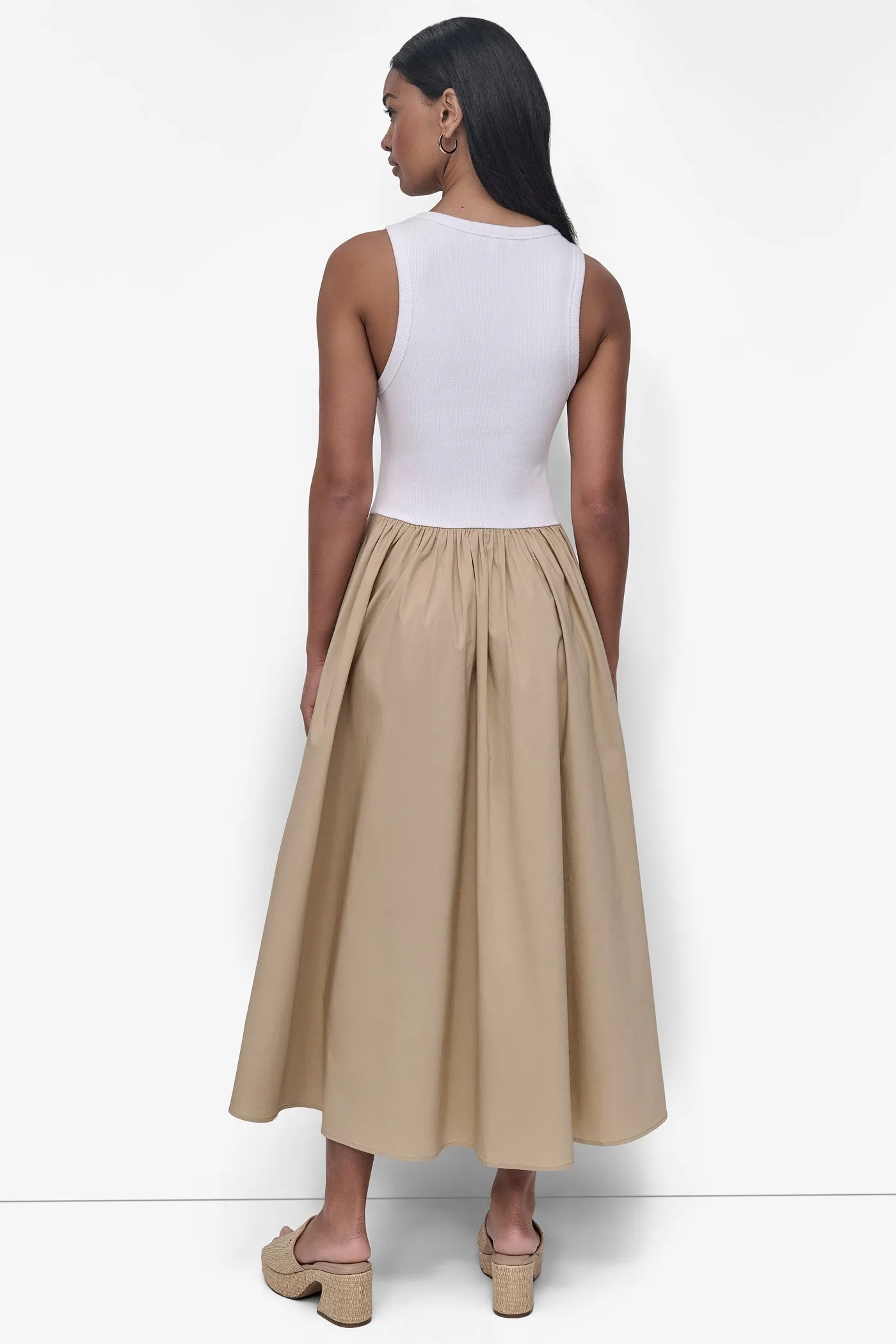 MIXED MEDIA MIDI TANK DRESS sold by DKNY product image thumbnail 2