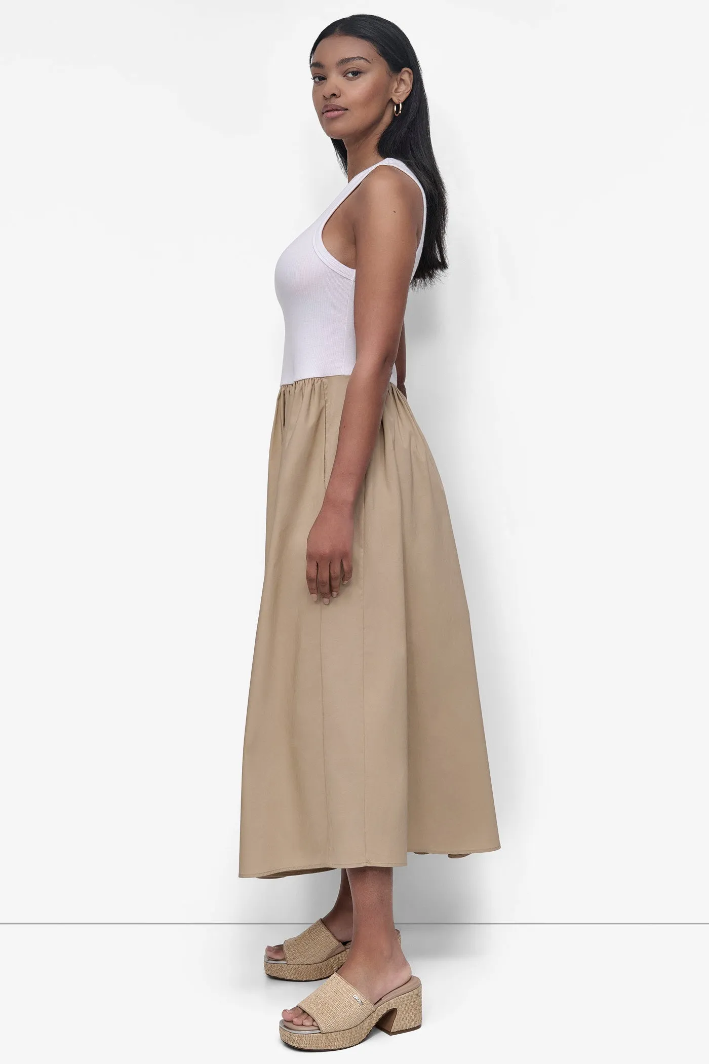 MIXED MEDIA MIDI TANK DRESS sold by DKNY product image thumbnail 3