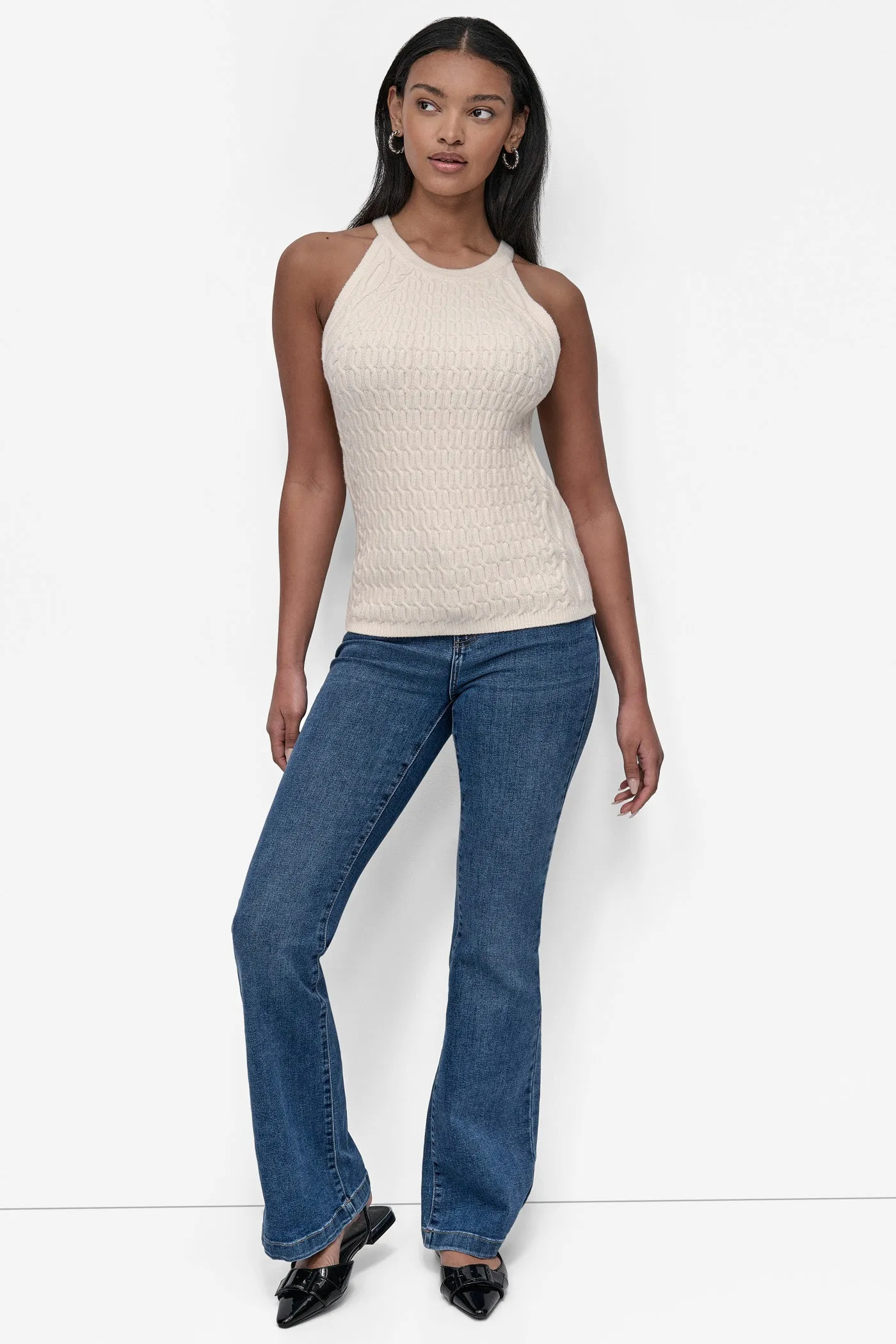 CABLE-KNIT HALTER-STYLE SWEATER sold by DKNY product image thumbnail 5