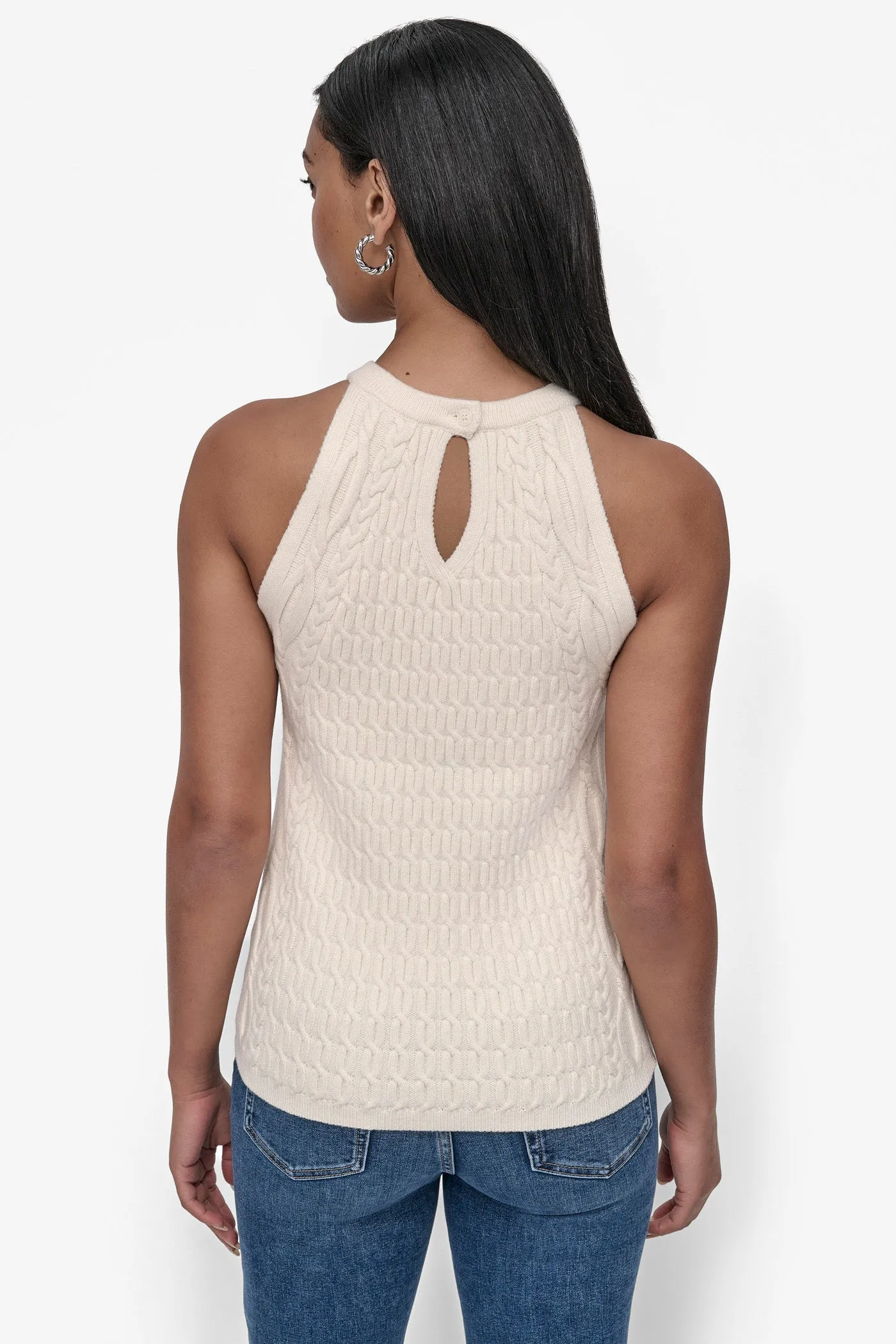CABLE-KNIT HALTER-STYLE SWEATER sold by DKNY product image thumbnail 2