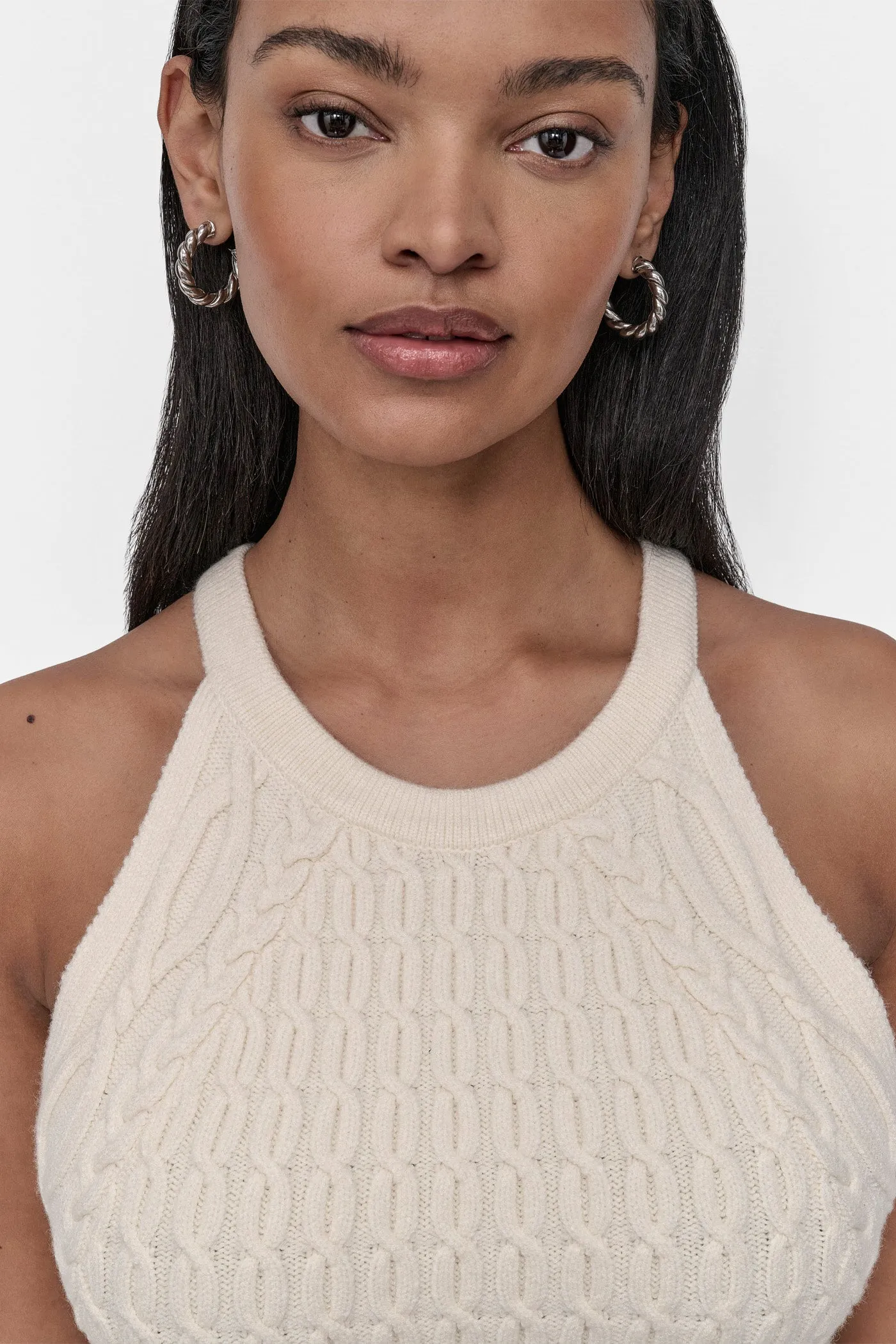 CABLE-KNIT HALTER-STYLE SWEATER sold by DKNY product image thumbnail 4