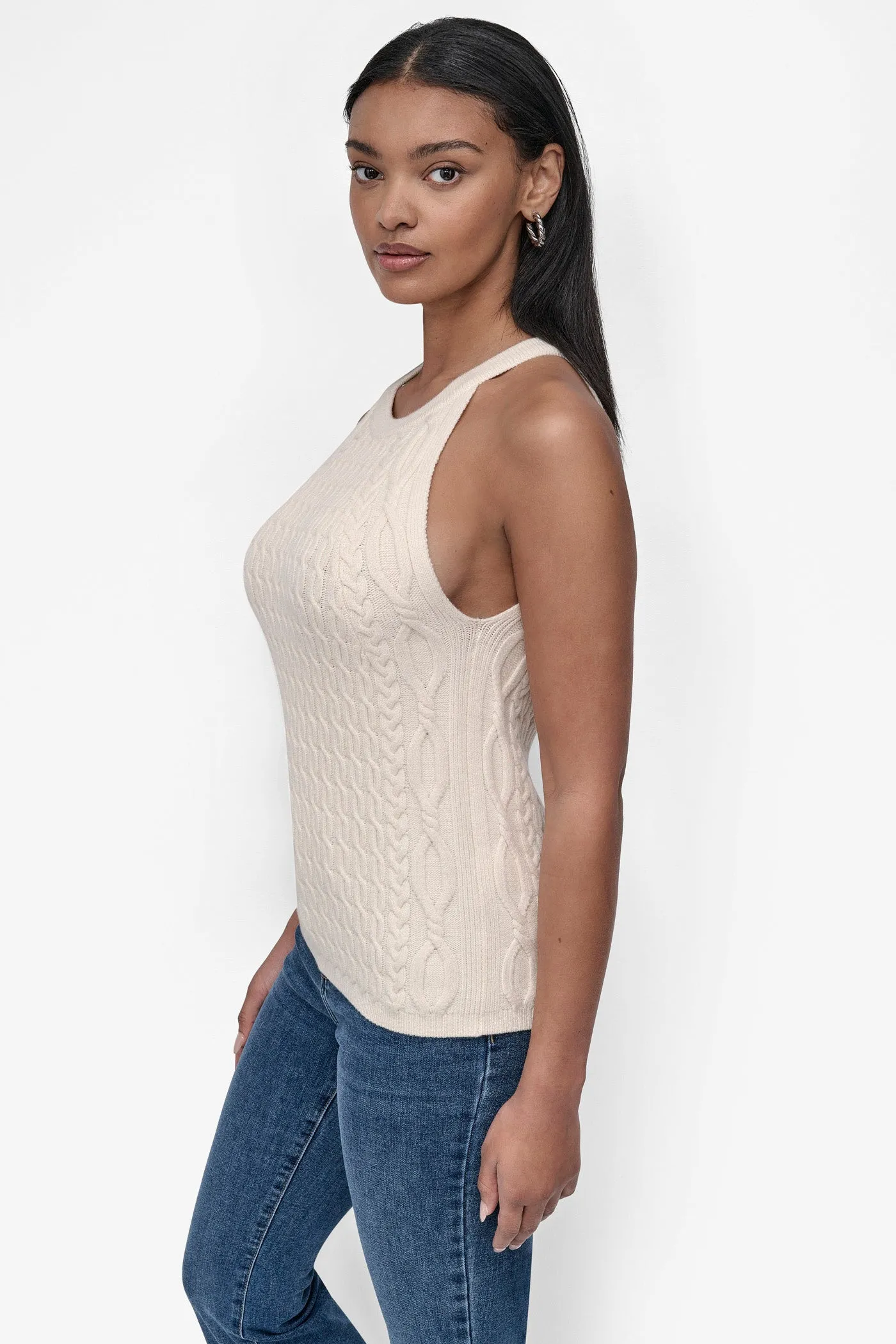 CABLE-KNIT HALTER-STYLE SWEATER sold by DKNY product image thumbnail 3
