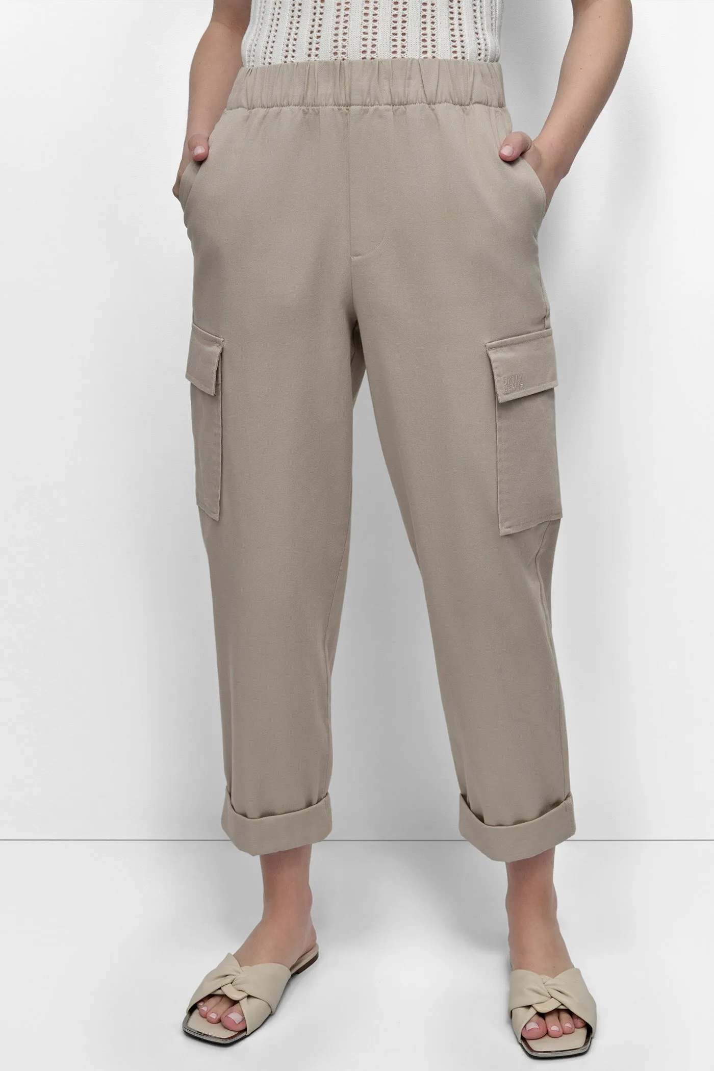 HIGH-RISE PULL-ON CARGO JOGGER sold by DKNY