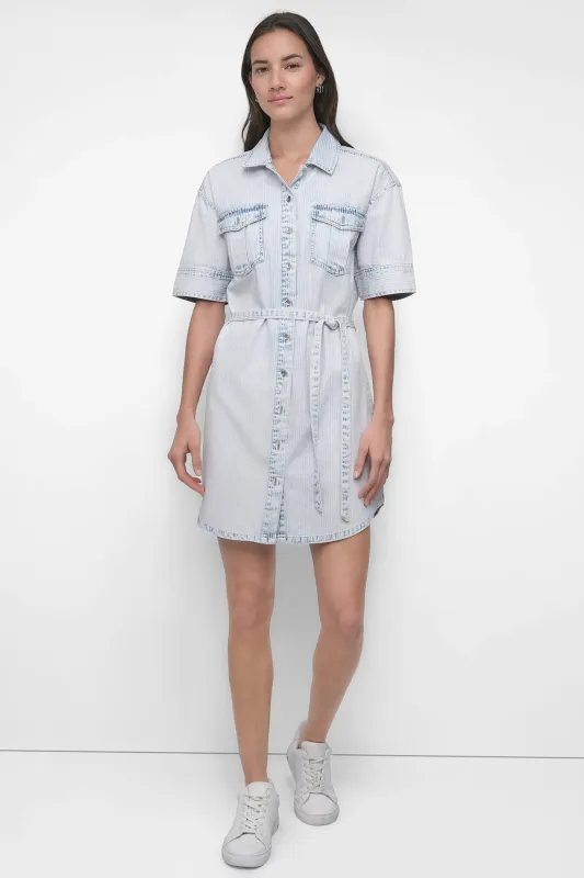 BELTED MINI SHIRT DRESS sold by DKNY