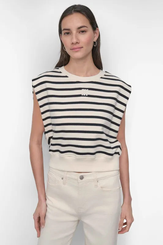 CREW NECK SLEEVELESS SWEATSHIRT sold by DKNY