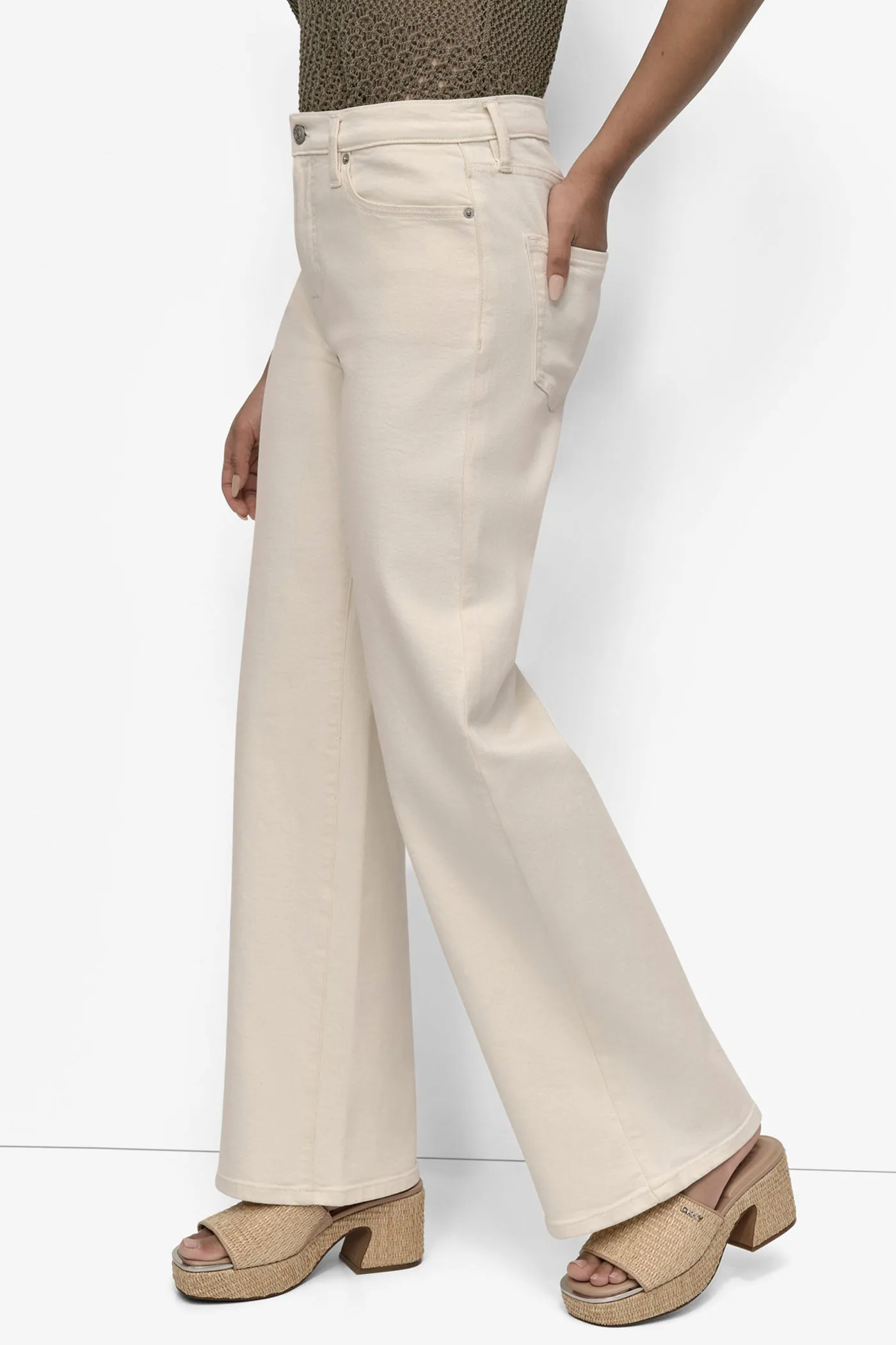 HIGH-RISE TAILORED WIDE LEG JEAN sold by DKNY product image thumbnail 3