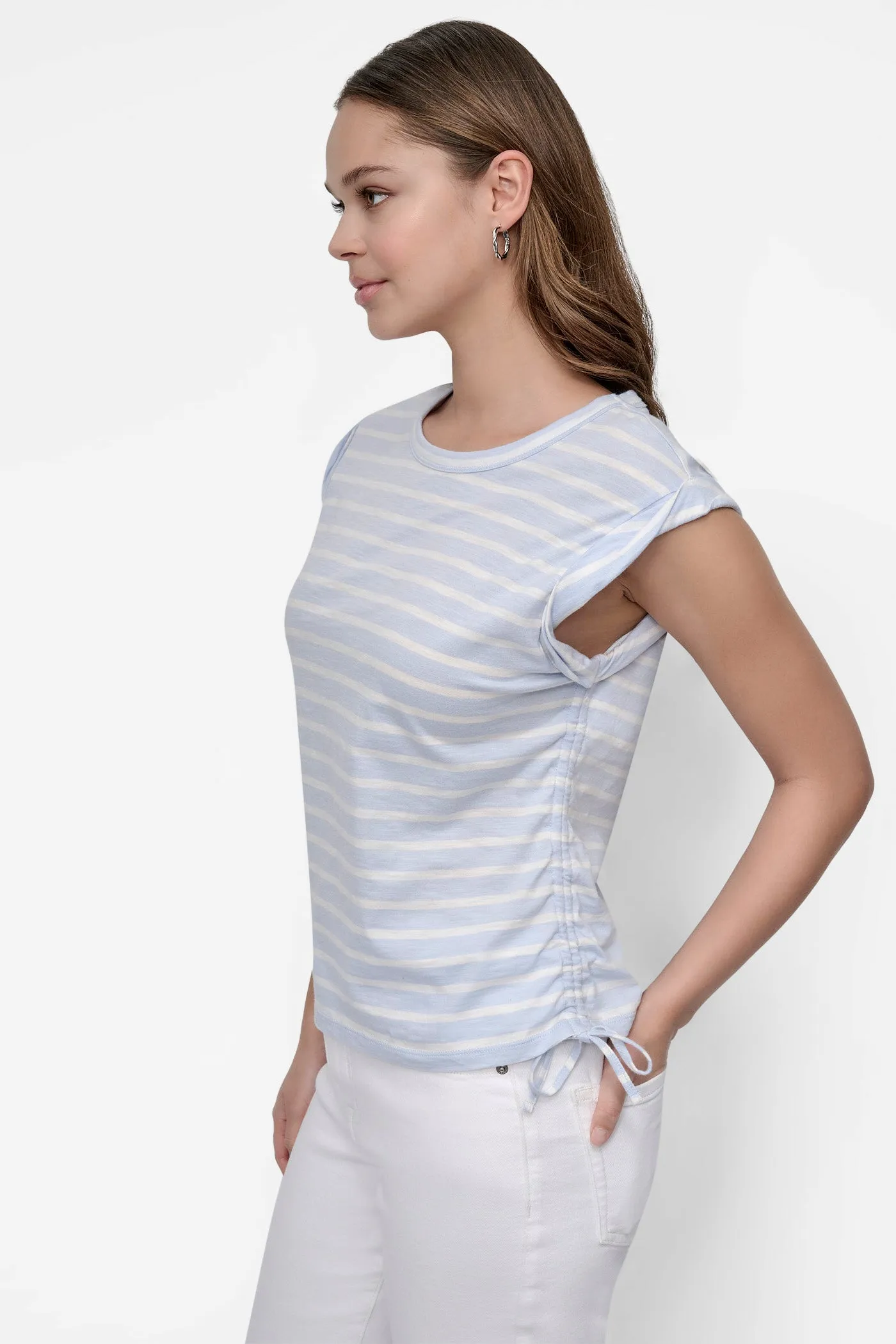 RUCHED SIDE-TIE TEE sold by DKNY product image thumbnail 4