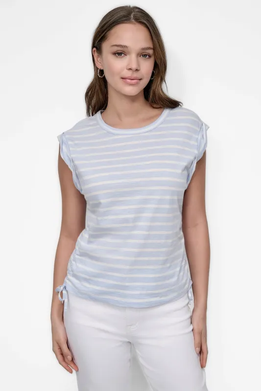 RUCHED SIDE-TIE TEE sold by DKNY