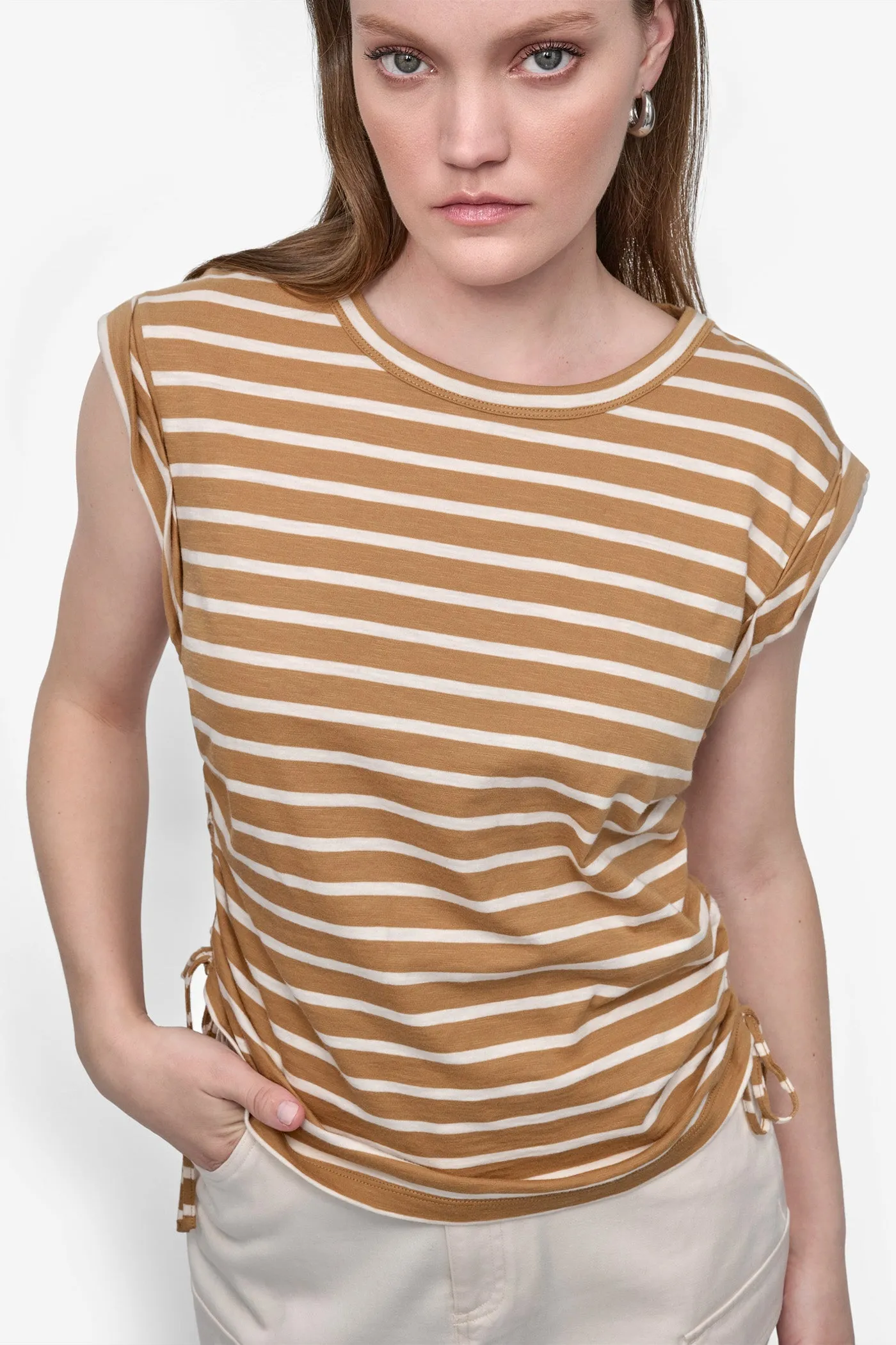 RUCHED SIDE-TIE TEE sold by DKNY product image thumbnail 5