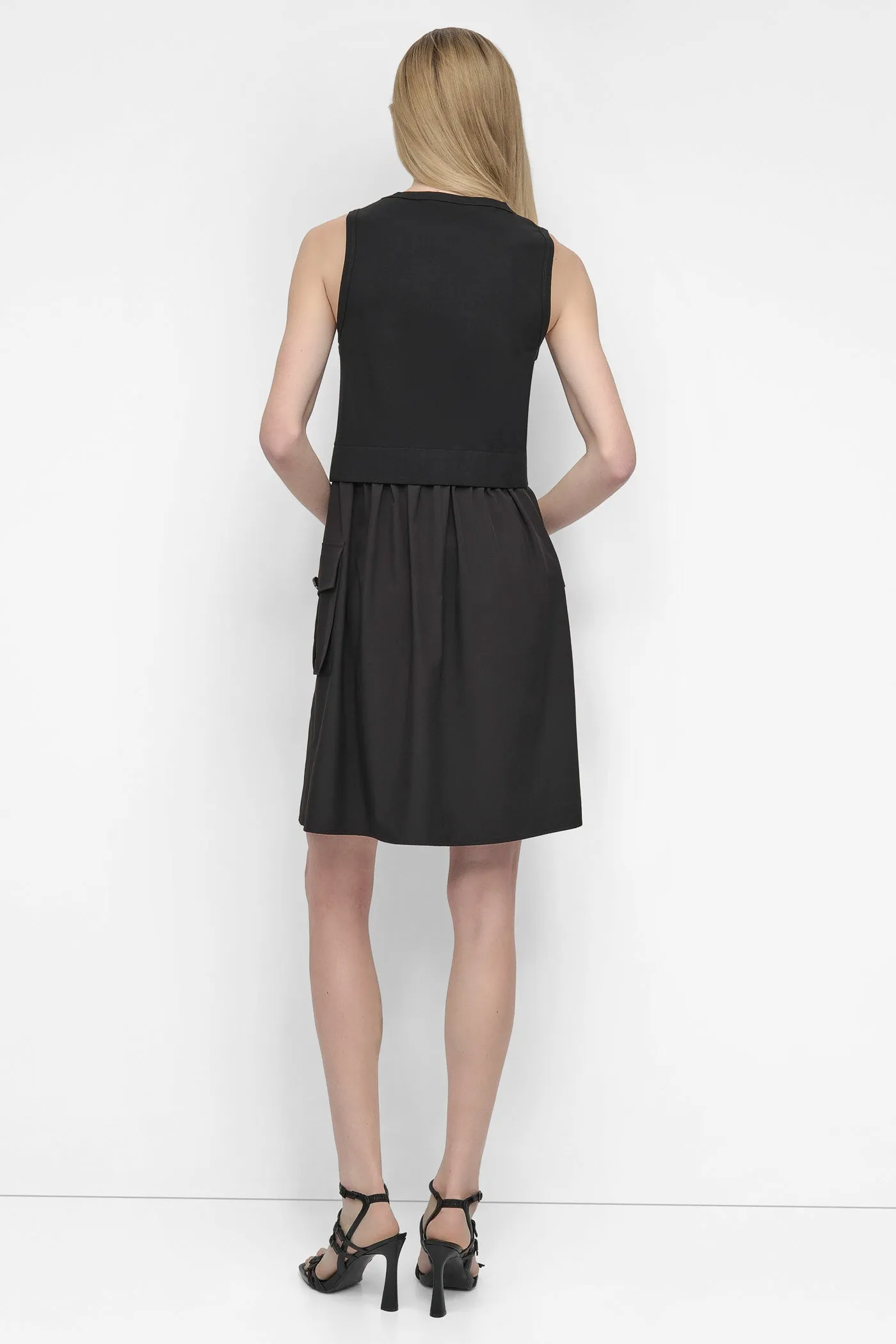 MIXED MEDIA CARGO A-LINE DRESS sold by DKNY product image thumbnail 2