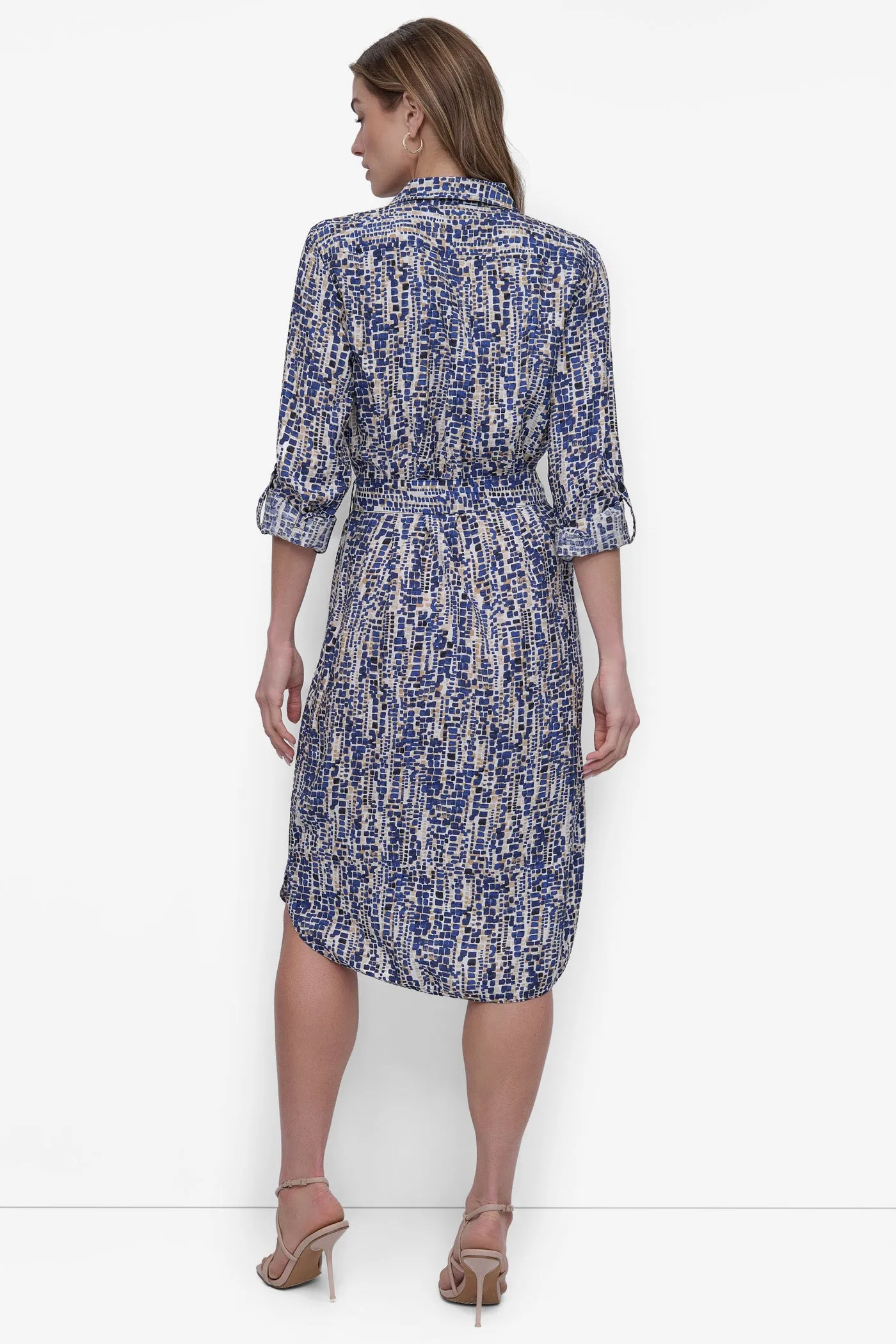 BELTED TIERED MIDI SHIRT DRESS sold by DKNY product image thumbnail 2