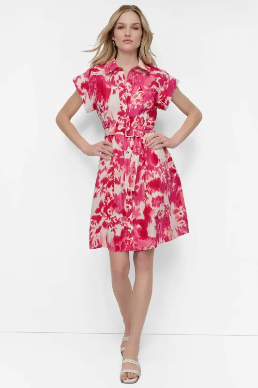 BELTED FLORAL SHIRT DRESS sold by DKNY