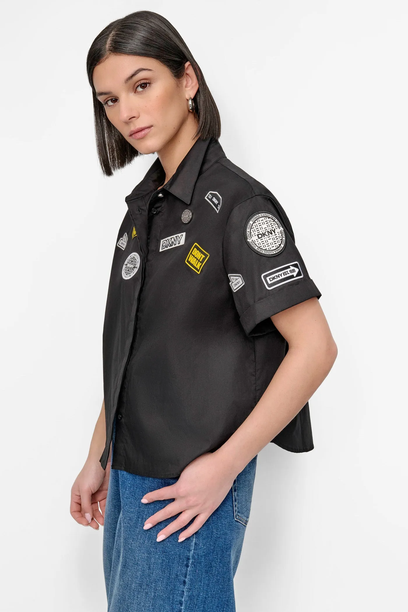 SHORT SLEEVE EMBELLISHED SHIRT sold by DKNY product image thumbnail 3