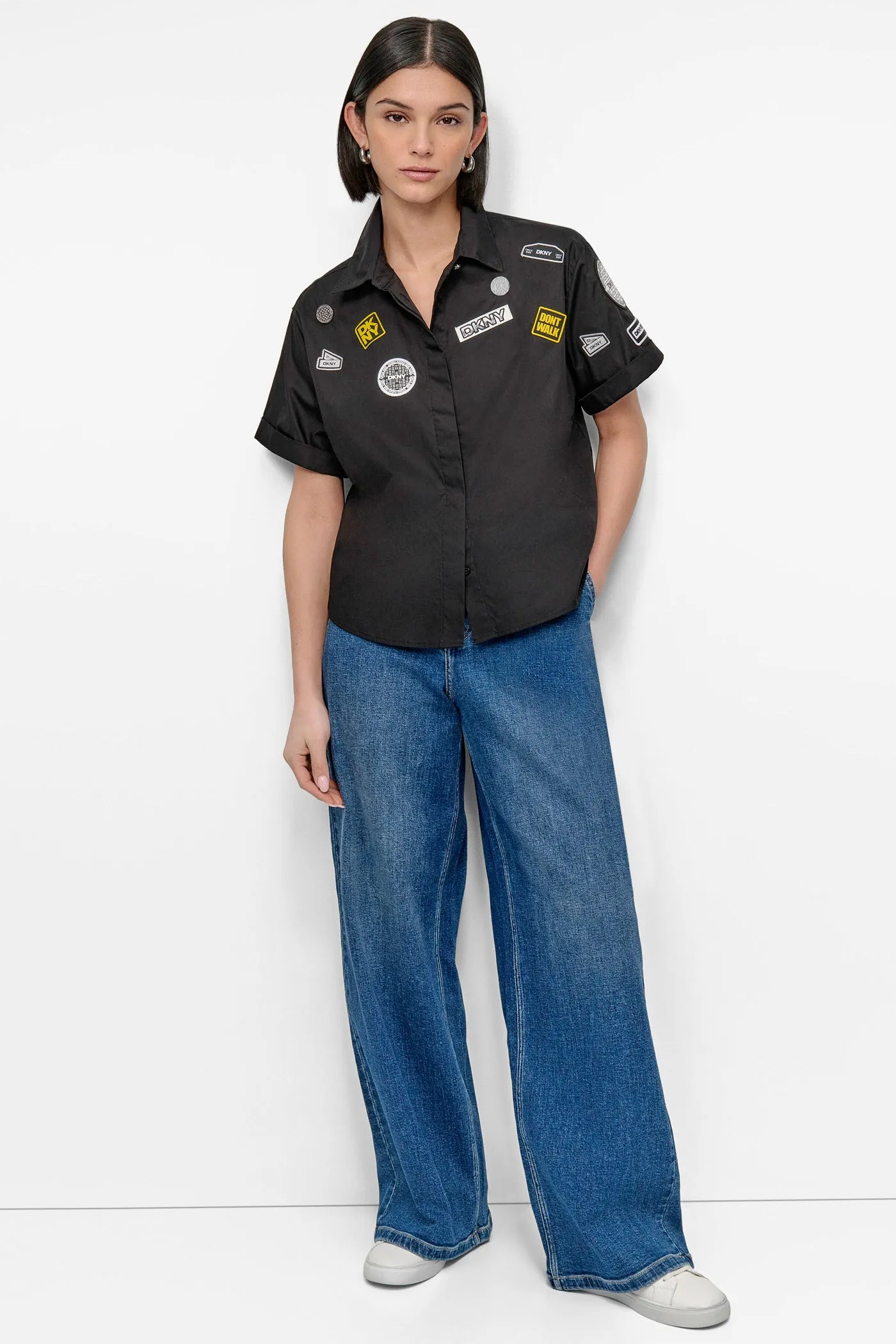 SHORT SLEEVE EMBELLISHED SHIRT sold by DKNY product image thumbnail 5