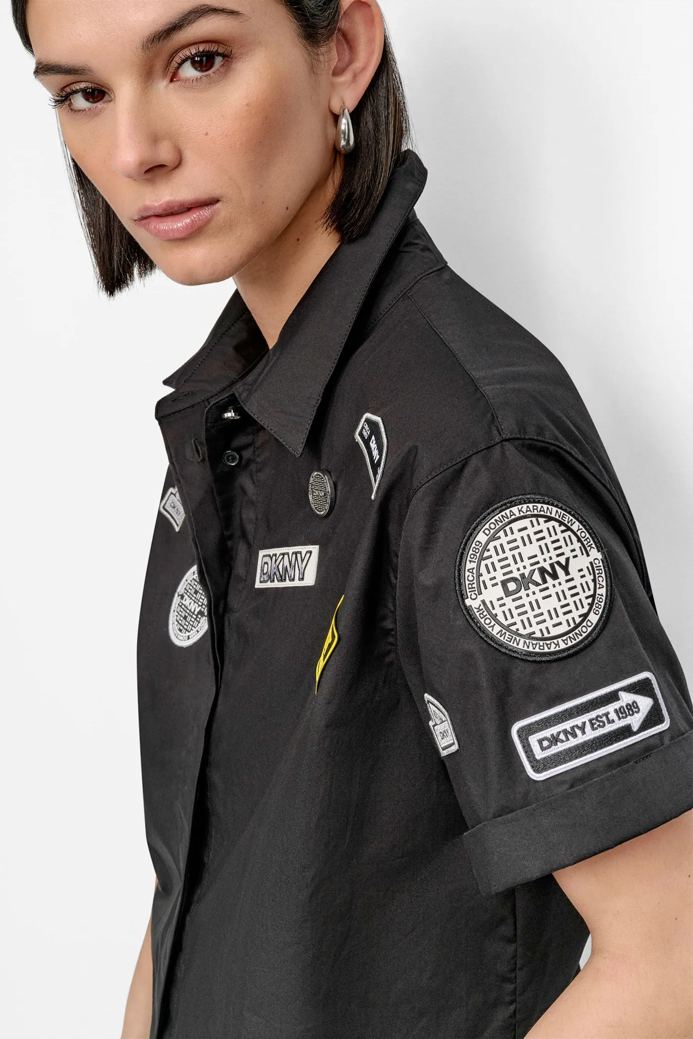 SHORT SLEEVE EMBELLISHED SHIRT sold by DKNY product image thumbnail 4