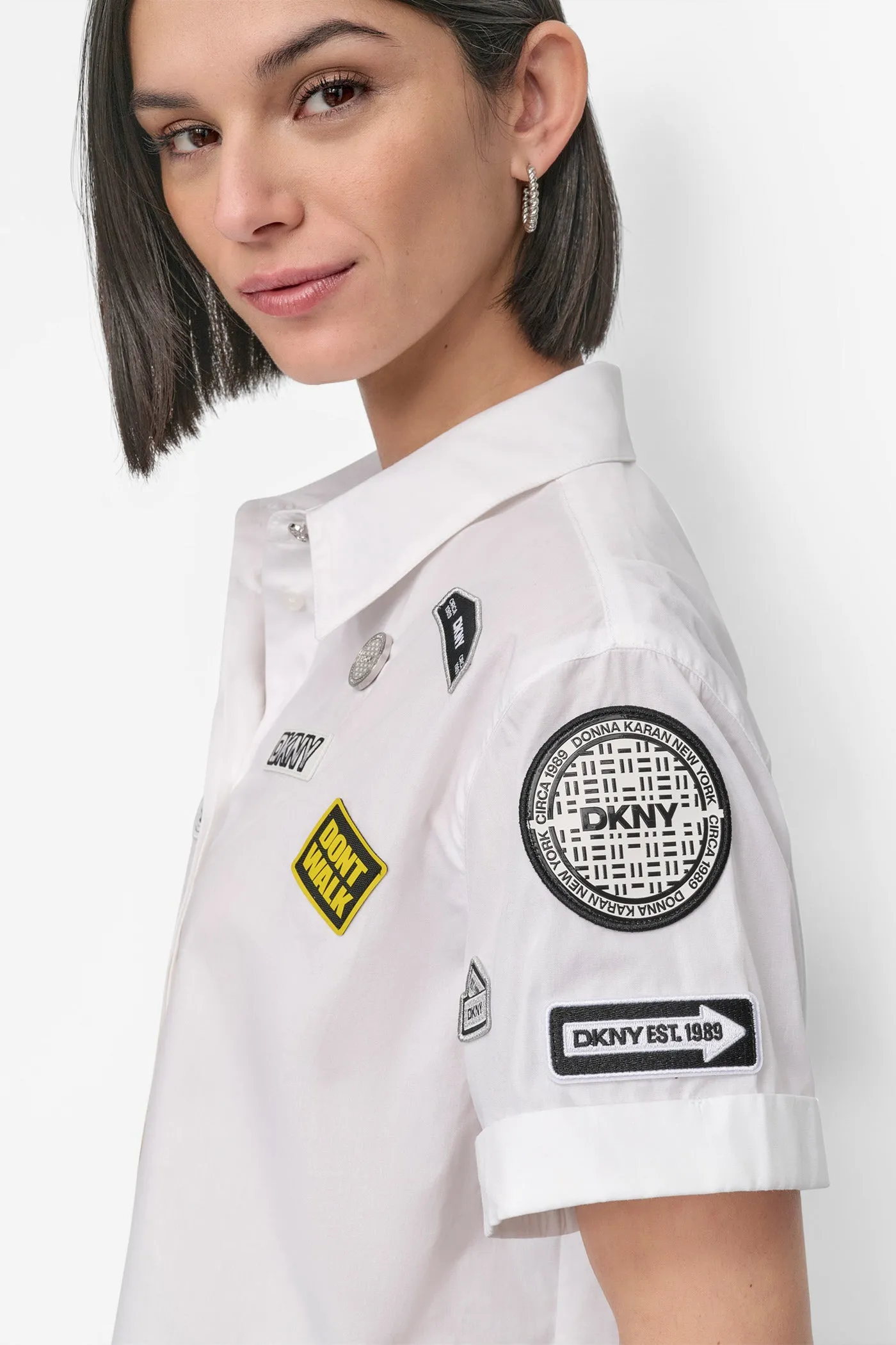 SHORT SLEEVE EMBELLISHED SHIRT sold by DKNY product image thumbnail 4