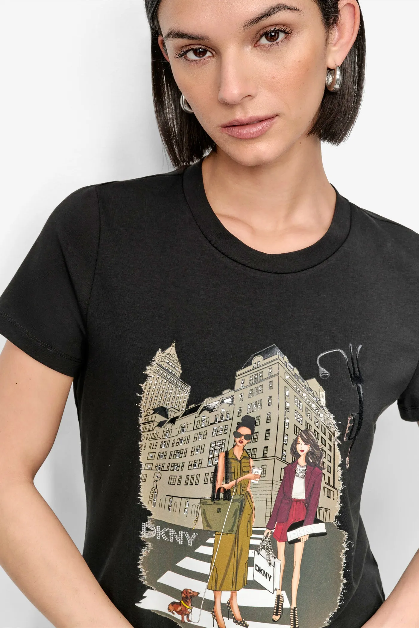 FIFTH AVE EMBELLISHED GRAPHIC TEE sold by DKNY product image thumbnail 4