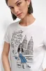 BOW BRIDGE EMBELLISHED GRAPHIC TEE sold by DKNY