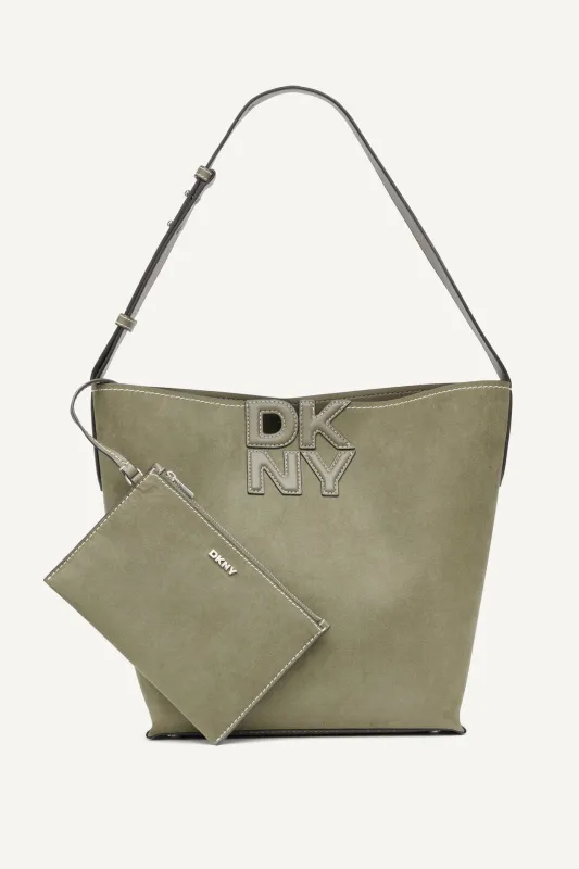 NICOLE LOGO BUCKET BAG sold by DKNY