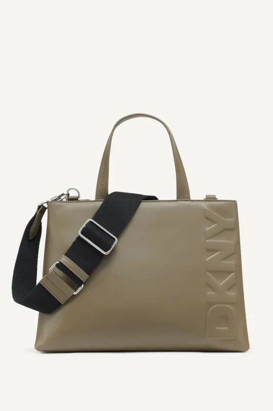 TINSLEY LOGO EMBOSSED SATCHEL BAG sold by DKNY
