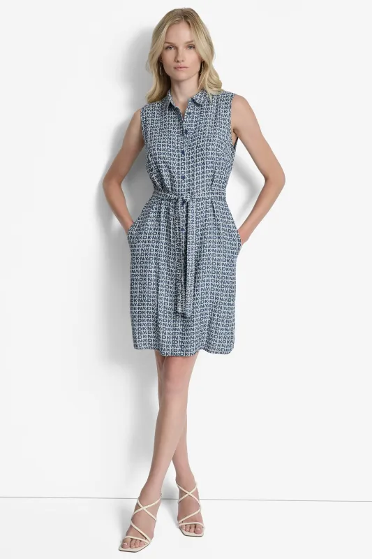 SLEEVELESS COLLAR SHIRT DRESS sold by DKNY