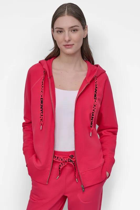 LOGO DRAWSTRING PERFORMANCE HOODIE sold by DKNY