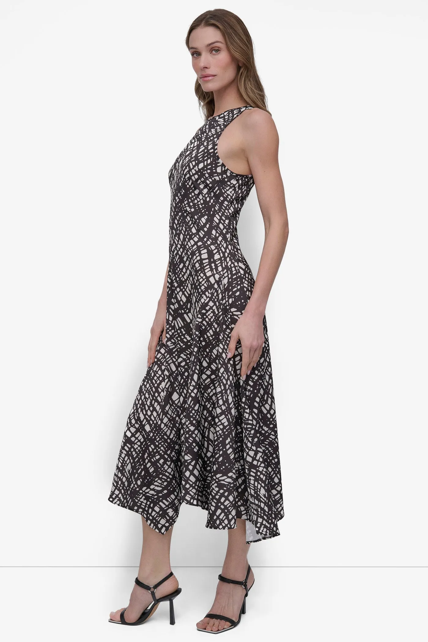 FIT & FLARE HIGH-LOW MIDI DRESS sold by DKNY product image thumbnail 3