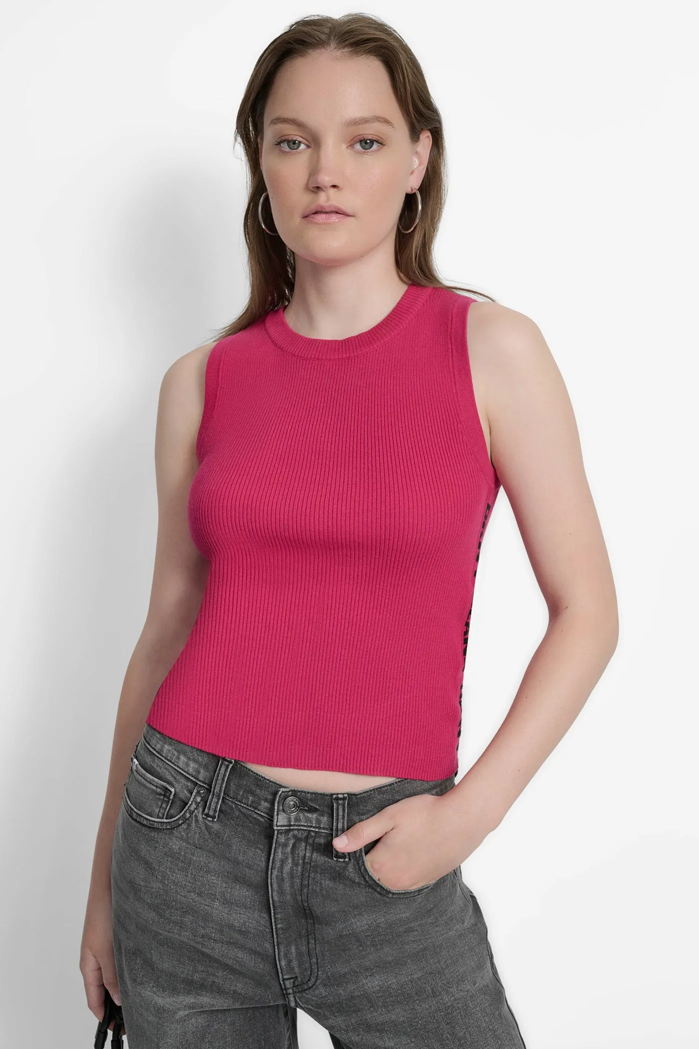 CROPPED LOGO-TRIMMED TOP sold by DKNY