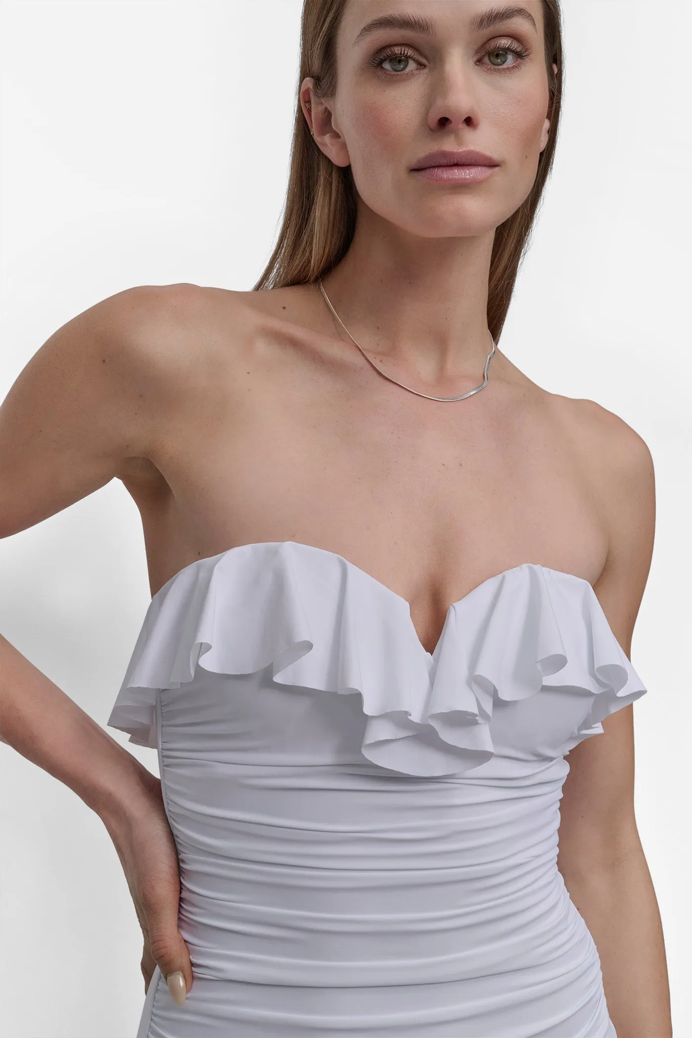 RUFFLED PINUP BANDEAU ONE PIECE sold by DKNY product image thumbnail 5
