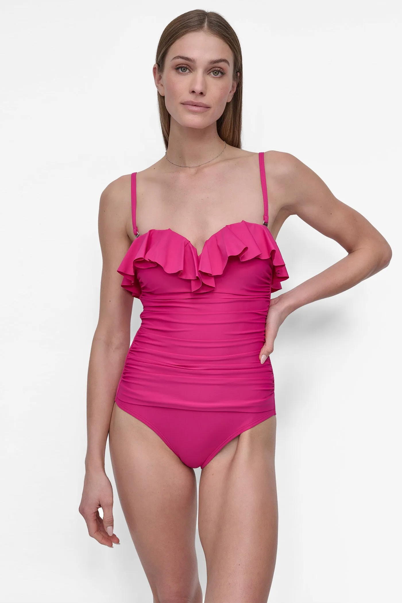 RUFFLED PINUP BANDEAU ONE PIECE sold by DKNY product image thumbnail 4