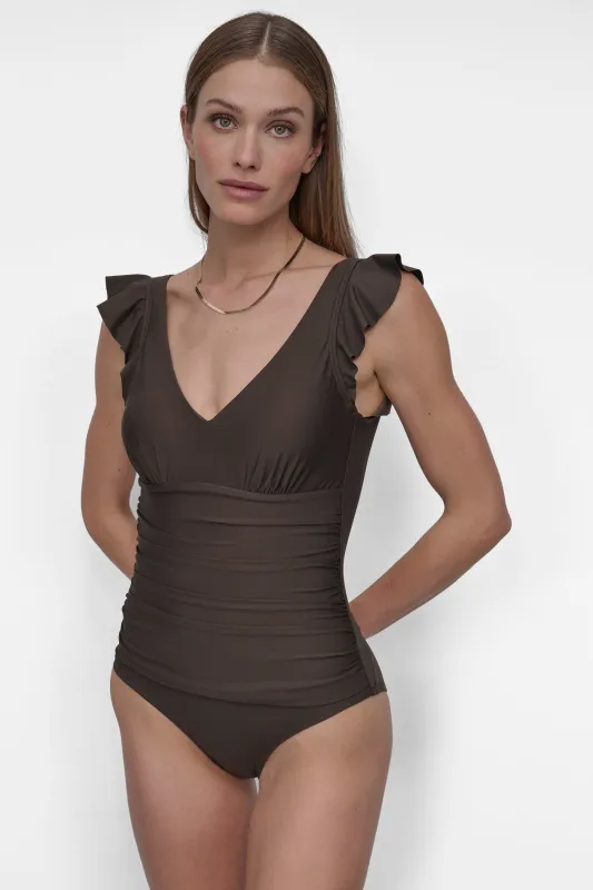 FLUTTER SLEEVE ONE PIECE sold by DKNY