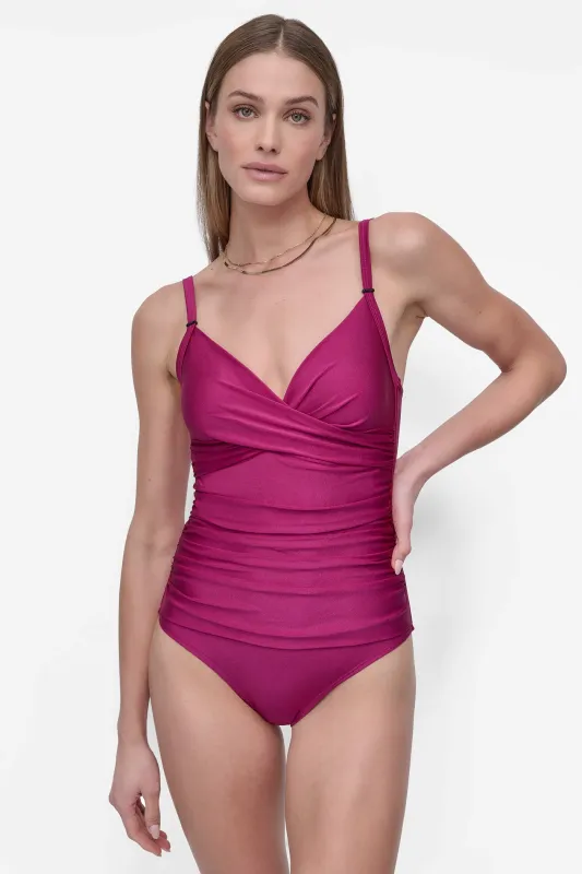 TWIST WRAP-EFFECT ONE PIECE sold by DKNY