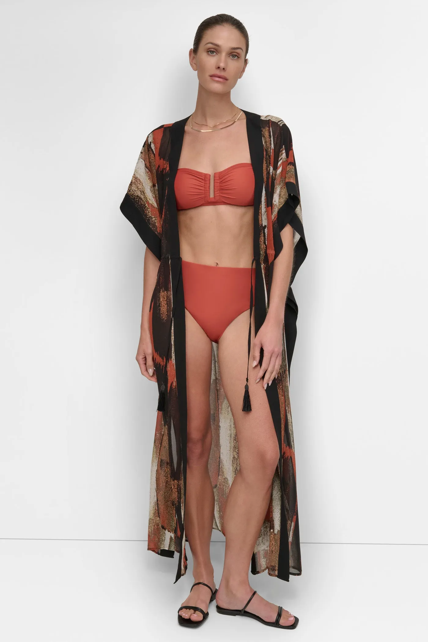 TIE-FRONT MAXI KAFTAN sold by DKNY