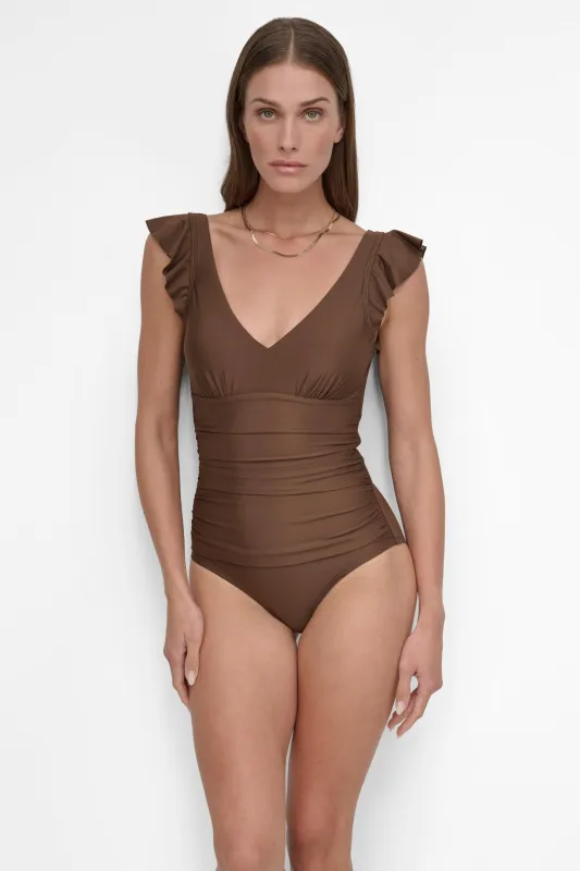 FLUTTER SLEEVE ONE PIECE sold by DKNY