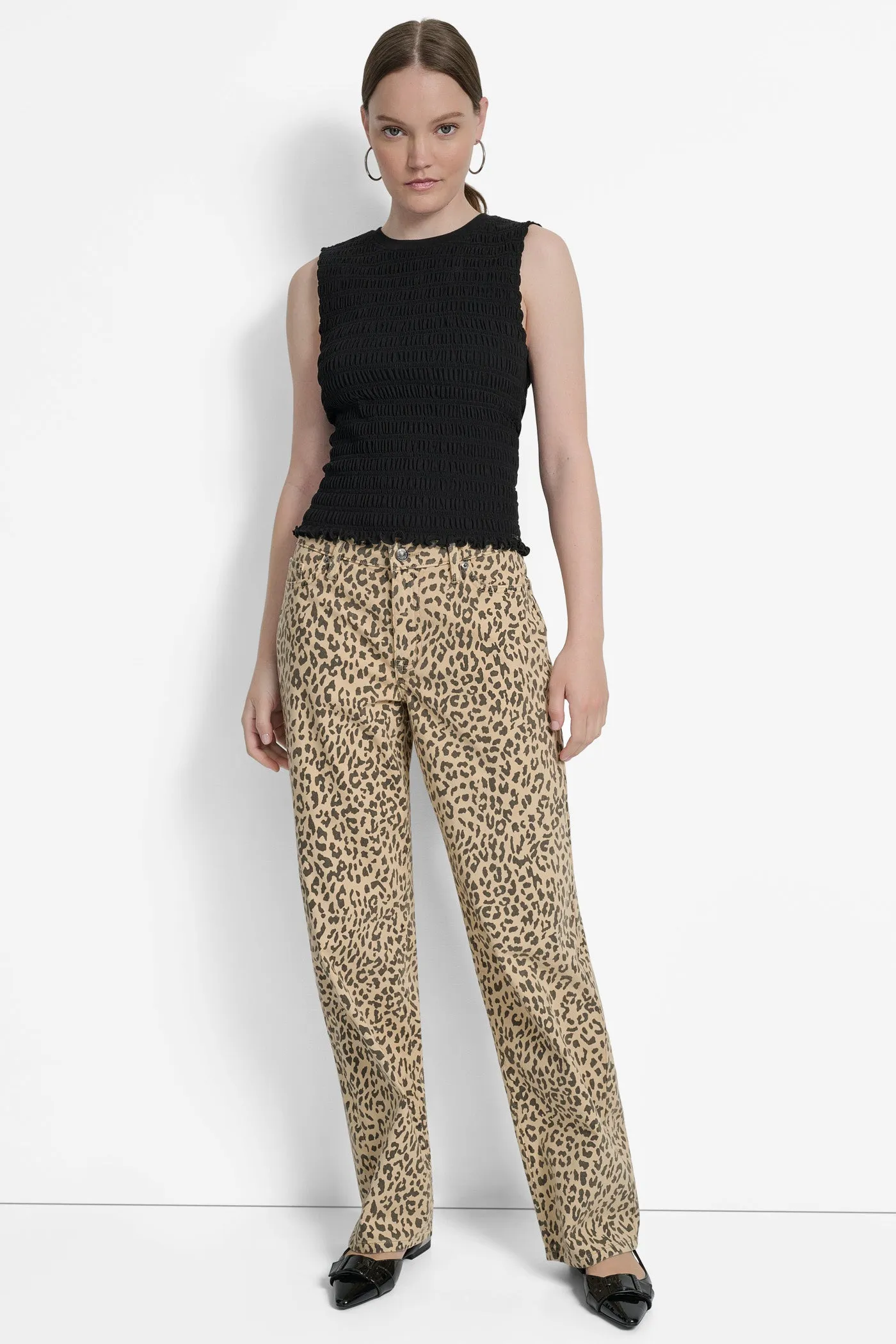 HIGH-RISE RAW EDGE FLARE JEAN sold by DKNY product image thumbnail 5