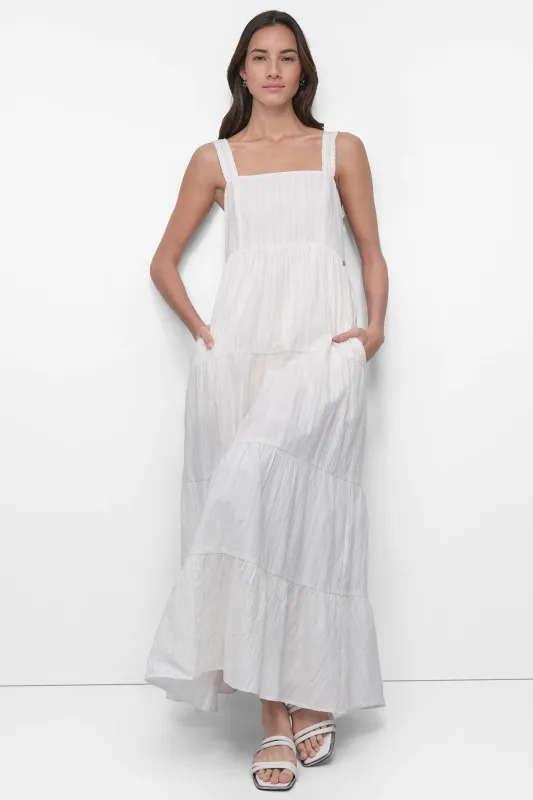 TIERED MAXI SWING DRESS made by DKNY