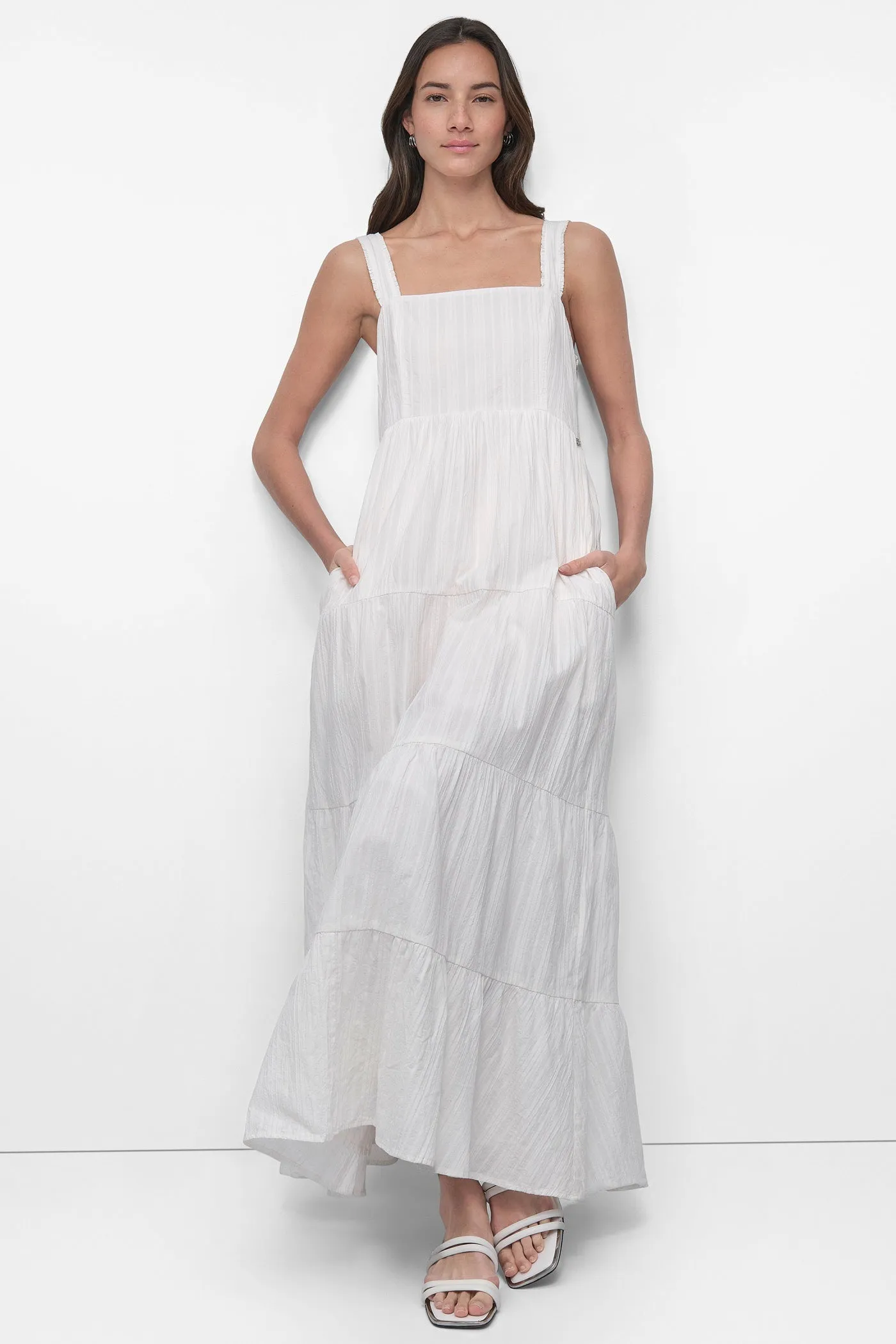 TIERED MAXI SWING DRESS sold by DKNY