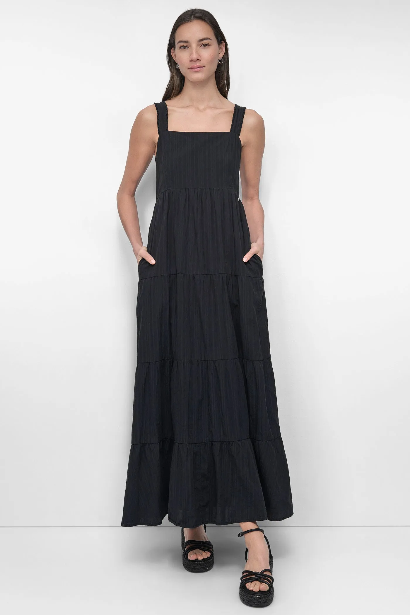 TIERED MAXI SWING DRESS sold by DKNY
