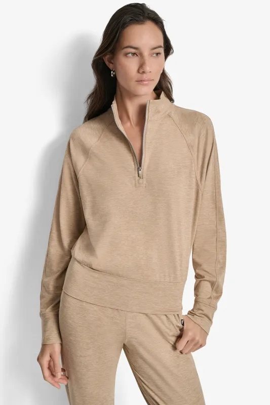 SPACEDYE HALF ZIP RAGLAN SLEEVE PULLOVER sold by DKNY