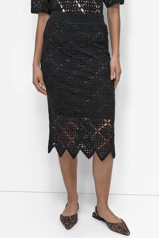 CROCHET MIDI PENCIL SKIRT sold by DKNY