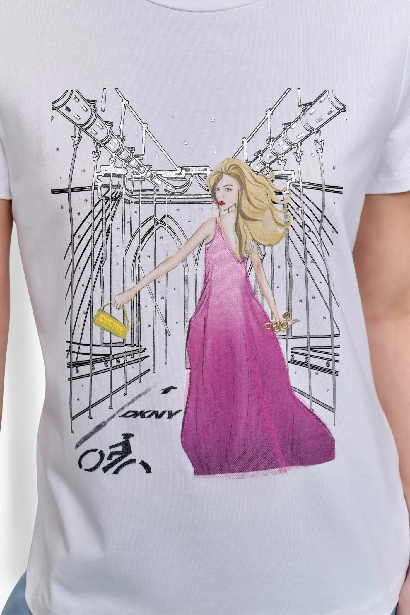 BROOKLYN BRIDGE EMBELLISHED TEE sold by DKNY product image thumbnail 5