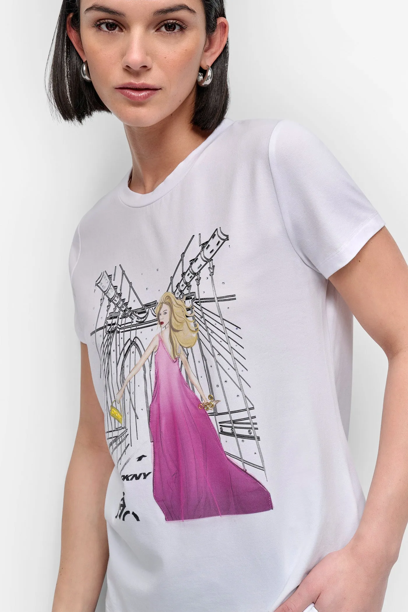 BROOKLYN BRIDGE EMBELLISHED TEE sold by DKNY product image thumbnail 4